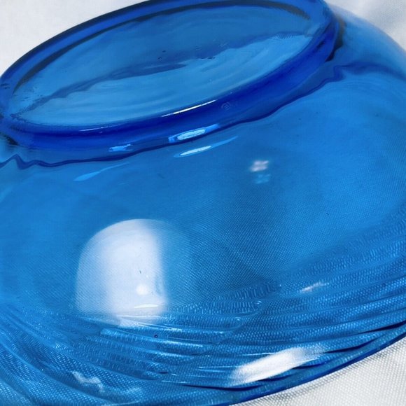 Vintage PYREX USA COBALT BLUE FESTIVA SWIRL Bowl 7.5" Discontinued Pattern - Picture 2 of 8